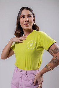 T-SHIRT - PERMITA-SE FLORESCER - VERDE LIMA