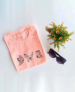 T-SHIRT - BORBOLETAS  - LARANJA