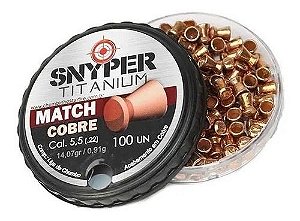 Chumbinho Snyper Titanium - Match - 5,5 Mm- Cobre - C/ 100un 