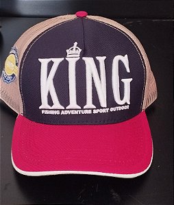 Boné King Azul com Vermelho