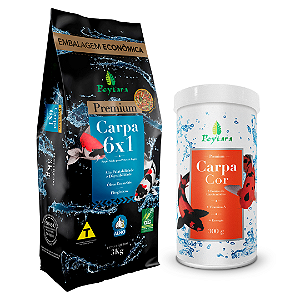 Ração Carpa 6x1 3kg + Ração Carpa Cor 300g Poytara