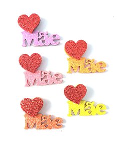 5 Adesivos Pet Mãe Coração Vermelho