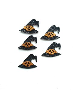 5 Adesivos Pet Chapéu de Bruxa Halloween