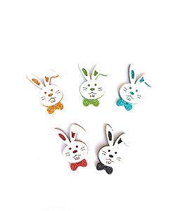 5 Adesivos Pet Coelho com Gravata pascoa