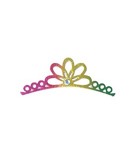 1 Adesivo Pet Tiara strass arco iris