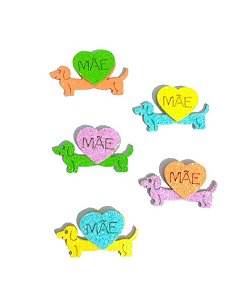 5 Adesivos Pet Dog Coração Mãe