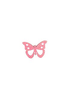1 Adesivo Pet Borboleta Rosa com Branco