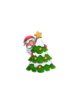 25 Adesivos Pet Arvore com Papai Noel Natal