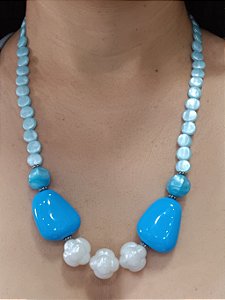 Colar de Resina Azul | Ref: CL1174
