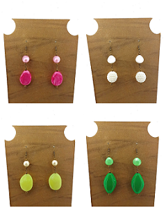 Kit Com Brincos De Resina Atacado
