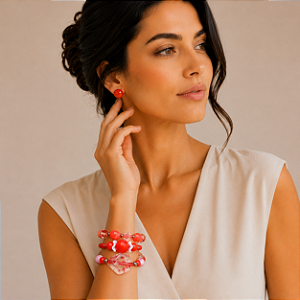 Mix Pulseiras com Brinco de Botão