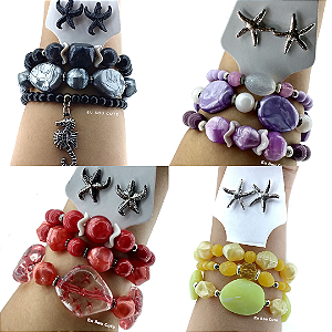 Mix Pulseiras com Brinco de Estrela