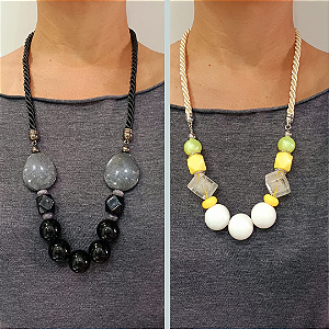 Colar Cordão São Francisco e Resina