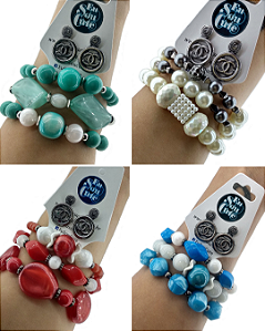Kit Pulseiras com Brinco