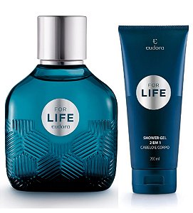 Combo: For Life Desodorante Colônia 100ml + Shower Gel 2 em 1 200ml