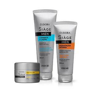 Kit Siàge Men: Shampoo 250ml + Condicionador 200ml + Pomada Modeladora 90g