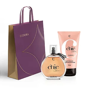 Kit Presente de Natal Chic Chérie: Desodorante Colônia 95ml + Loção Corporal 150ml + Sacola