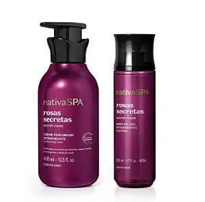 Combo Nativa SPA Rosas Secretas: Body Splash 200ml + Creme Perfumado Corporal 400ml
