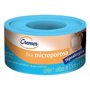 Fita microporosa branca 2,5cmx4,5m