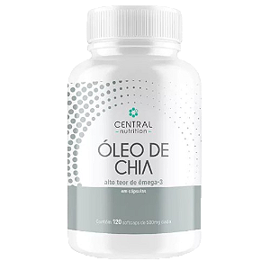 Óleo de chia - pote com 120 cáps de 500 mg- central nutriton