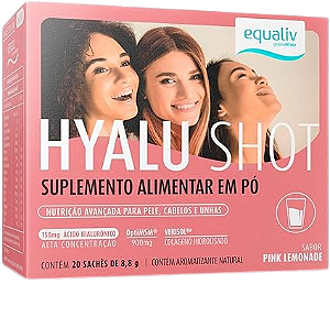 Hyalu Shot 20 Sachês Sabor Pink Lemonade -Equaliv