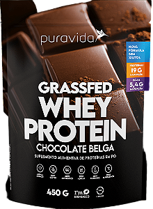 Grassfed Whey Protein Chocolate Belga 450 g - Pura Vida