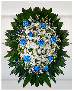 Coroa de flores Rosas Azuis
