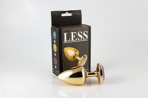 Plug LESS M Dourado com Pedra Cravejada
