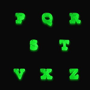Consoantes P Q R S T V W X Y Z fosforescente (pcte 10 unidades de cada letra)
