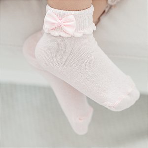 Meia Infantil de Algodão com Laço