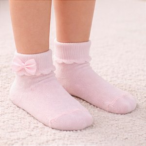 Meia Infantil de Algodão com Laço