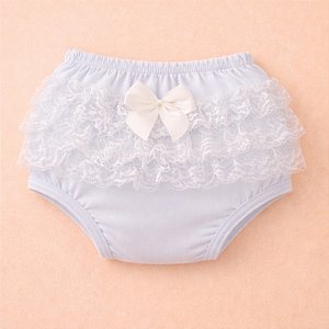 Calcinha Infantil com 3 Rendas e Laço