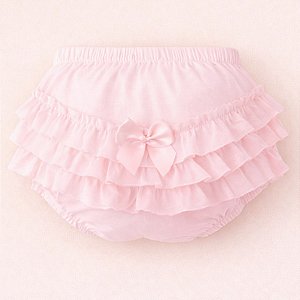 Calcinha Infantil com 3 Babados e Laço