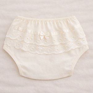 Calcinha Infantil com Laise e Laço de Cetim