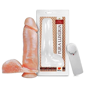 Prótese Realística com Ventosa, Escroto e Vibro 20,5cm x 4,7cm (00901)
