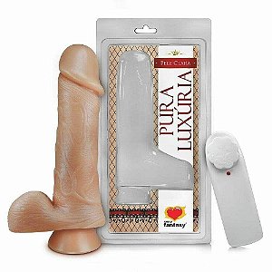 Prótese Realística Com Ventosa, escroto e Vibrador 18cm x 4,4cm (00629)