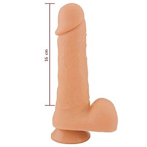 Prótese Realística com Ventosa e Escroto 18cm x 4,4cm (00584)