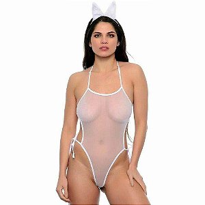 Mini Fantasia Body Coelha Branca (00505)