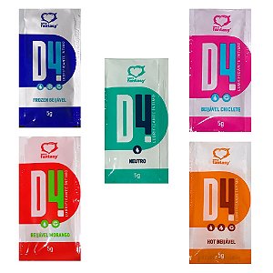 Sachê Lubrificante D4 5ml com sabor esfria esquenta Sexy Fantasy (001241)