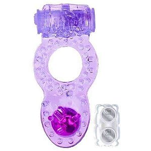 Estimulador Anel Peniano em Silicone c/ Vibro e Pérola Massageadora.