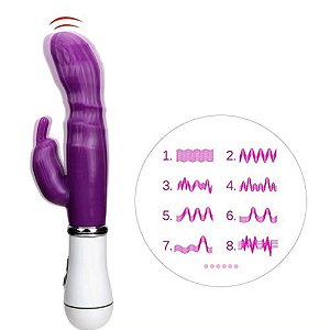 VIBRADOR RABBIT 8 MODOS DE VIBRAÇÃO PONTO G COM ESTIMULADOR DE CLITÍRIS