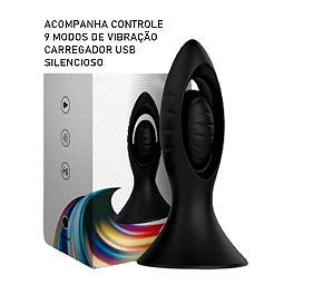 PLUG ANAL VIBRADOR COM CONTROLE REMOTO RECARREGÁVEL SILICONE