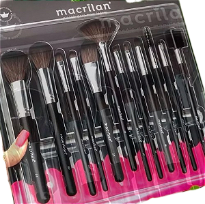 Kit Com 12 Pinceis Profissionais Macrilan Kp9