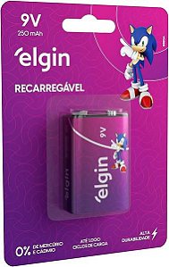 Bateria Recarregavel Elgin 9v