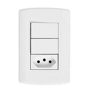 Conj. Interruptor 2 teclas simples + tomada 2p+t 20a 250v pluzie 122,95 cod 7222