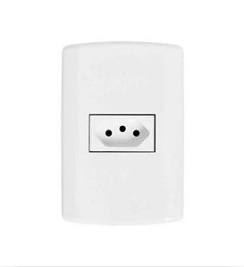 Conj. Tomada  2p+t 20 a  250v branca c/placa 20a pluzie - 7212