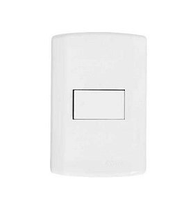 Conj. Interruptor 1 tecla modular branca c/placa paralelo pluzie - 7201