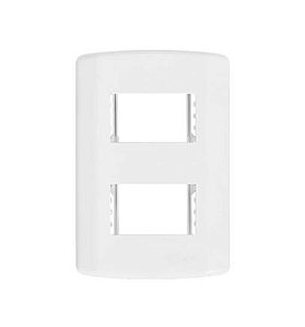 Conj. Placa 4x2 modular branca 2sessoes c/ suporte pluzie - 7296