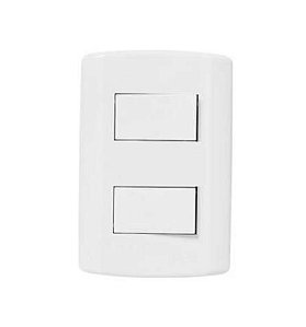 Conj. Interruptor 2 teclas modular branca c/placa pluzie -7202