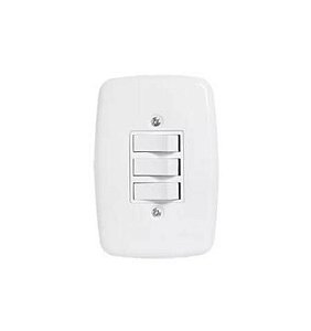 Conj. Interruptor 3 teclas simples branco ideale pluzie - 3205